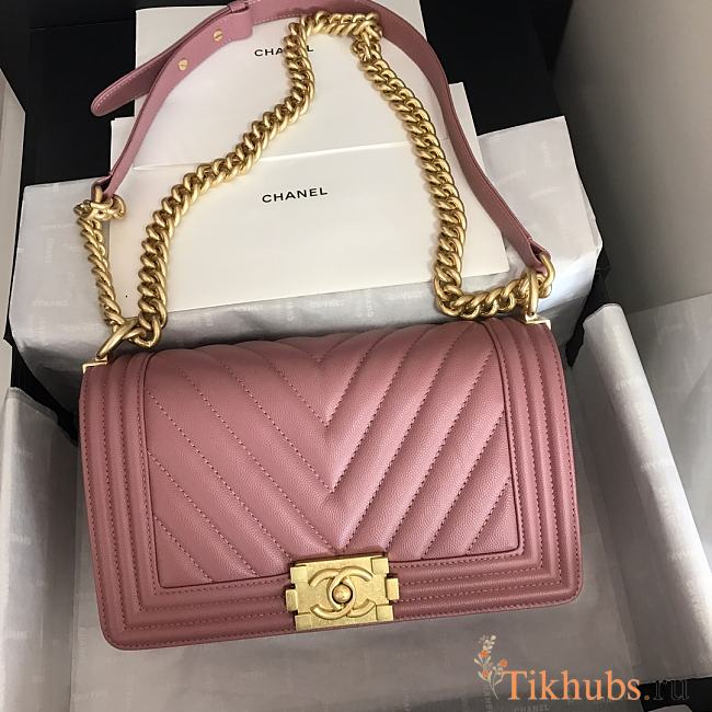 Chanel Leboy Grain Calfskin Pink 67086 Size 25 cm - 1