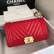Chanel Leboy Grain Calfskin Rose Red 67086 Size 25 cm - 1