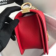 Chanel Leboy Grain Calfskin Rose Red 67086 Size 25 cm - 6