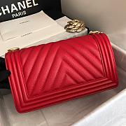 Chanel Leboy Grain Calfskin Rose Red 67086 Size 25 cm - 5