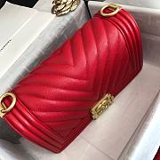 Chanel Leboy Grain Calfskin Rose Red 67086 Size 25 cm - 2