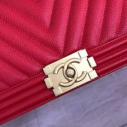 Chanel Leboy Grain Calfskin Rose Red 67086 Size 25 cm - 3