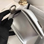 Chanel Leboy Grain Calfskin Light Gray Silver Lock 67086 Size 25 cm - 6