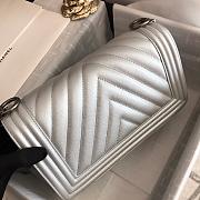 Chanel Leboy Grain Calfskin Light Gray Silver Lock 67086 Size 25 cm - 2