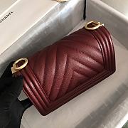 Chanel Leboy Grain Calfskin Red Wine 67085 Size 20 cm - 6