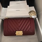 Chanel Leboy Grain Calfskin Red Wine 67086 Size 25 cm - 1