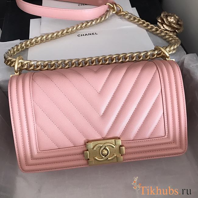 Chanel Leboy Grain Calfskin Pink 01 67086 Size 25 cm - 1