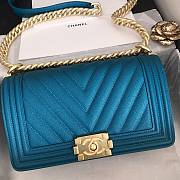 Chanel Leboy Grain Calfskin Blue 67086 Size 25 cm - 5