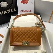 Chanel Leboy Grain Calfskin Caramel 67086 Size 25 cm - 4