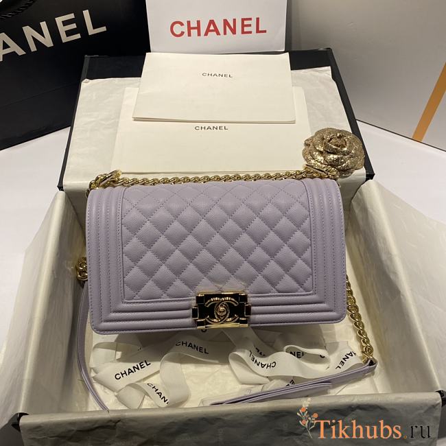 Chanel Leboy Grain Calfskin Light Purple 67086 Size 25 cm - 1