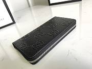  GG Embossed Zip Around Wallet In Black Leather 625558 Size 19 x 10 x 2.5 cm - 6