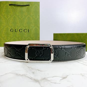 Gucci Belt 403941 Silver Size 3.8 cm