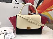 Celine Trapeze small Lambskin Leather bag Beige Red Size 26 cm - 1