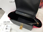 Celine Trapeze small Lambskin Leather bag Beige Red Size 26 cm - 6