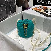 Chanel Beaded Mini Pearl Drawstring Bag Green AS2529 Size 12 x 12 x 12 cm - 1