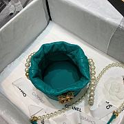 Chanel Beaded Mini Pearl Drawstring Bag Green AS2529 Size 12 x 12 x 12 cm - 5