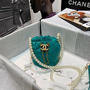 Chanel Beaded Mini Pearl Drawstring Bag Green AS2529 Size 12 x 12 x 12 cm - 4