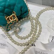Chanel Beaded Mini Pearl Drawstring Bag Green AS2529 Size 12 x 12 x 12 cm - 2
