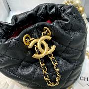 Chanel Beaded Mini Pearl Drawstring Bag Black AS2529 Size 12 x 12 x 12 cm - 2