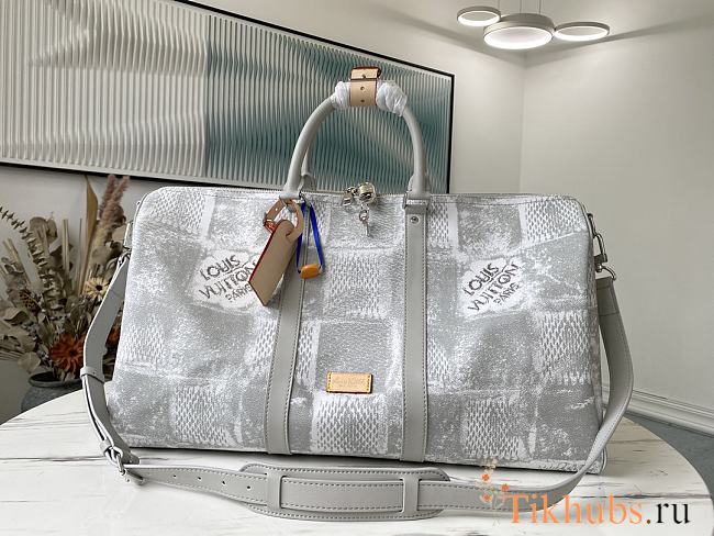 Lv Keepall Bandoulière 50 Travel Bag Gray N50069 Size 50 x 29 x 23 cm - 1