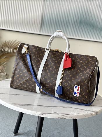 LV Basketball Keepall 55 Travel Bag M45587 Size 55 x 27 x 20 cm