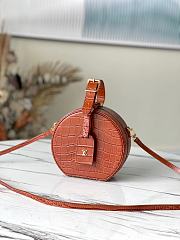 LV Petite Boite Chapeau Handbag Crocodile Pattern Orange M43514 Size 17.5 x 16.5 x 7.5 cm - 1