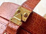 LV Petite Boite Chapeau Handbag Crocodile Pattern Orange M43514 Size 17.5 x 16.5 x 7.5 cm - 6