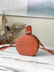 LV Petite Boite Chapeau Handbag Crocodile Pattern Orange M43514 Size 17.5 x 16.5 x 7.5 cm - 3