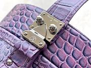 LV Petite Boite Chapeau Handbag Crocodile Pattern Purple M43514 Size 17.5 x 16.5 x 7.5 cm - 3