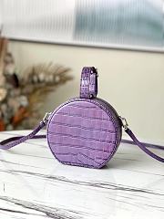 LV Petite Boite Chapeau Handbag Crocodile Pattern Purple M43514 Size 17.5 x 16.5 x 7.5 cm - 2