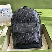  Gucci GG Embossed Backpack In Black Leather 658579 Size 27 × 37 × 13 cm - 1