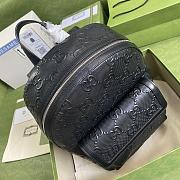  Gucci GG Embossed Backpack In Black Leather 658579 Size 27 × 37 × 13 cm - 6
