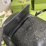  Gucci GG Embossed Backpack In Black Leather 658579 Size 27 × 37 × 13 cm - 4