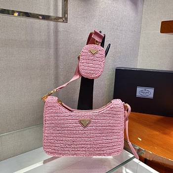 Prada Underarm Bag Pink 1BH204 Size 23 x 16 x 7 cm