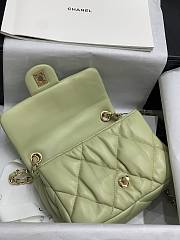 Chanel Flap Bag Imported Sheepskin Green Small Size 19 x 14.5 x 8.5 cm - 5