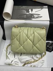 Chanel Flap Bag Imported Sheepskin Green Small Size 19 x 14.5 x 8.5 cm - 3