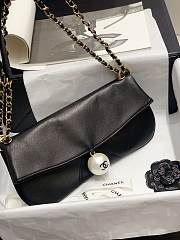 Chanel Underarm Pearl Bag Black - 5