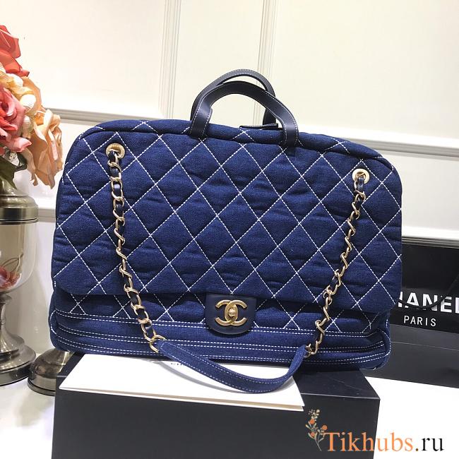 Chanel Boarding Bag Denim Size 43 x 14 x 30 cm - 1