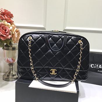 Chanel Boarding Bag Black Size 42 x 12 x 2 cm