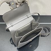 Celine Tabou Medium Smooth Calfskin Handbag Gray 3066 Size 22 x 16 x 7 cm - 4