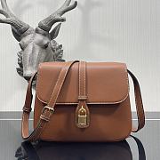 Celine Tabou Medium Smooth Calfskin Handbag Brown 3066 Size 22 x 16 x 7 cm - 1