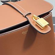 Celine Tabou Medium Smooth Calfskin Handbag Brown 3066 Size 22 x 16 x 7 cm - 6