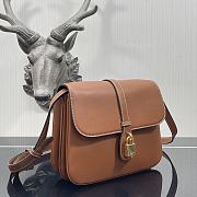 Celine Tabou Medium Smooth Calfskin Handbag Brown 3066 Size 22 x 16 x 7 cm - 3