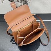 Celine Tabou Medium Smooth Calfskin Handbag Brown 3066 Size 22 x 16 x 7 cm - 2