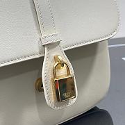 Celine Tabou Medium Smooth Calfskin Handbag White 3066 Size 22 x 16 x 7 cm - 6