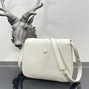 Celine Tabou Medium Smooth Calfskin Handbag White 3066 Size 22 x 16 x 7 cm - 4