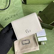 Gucci Black Card Case Wallet White 456126 Size 11 x 9 x 3 cm - 1