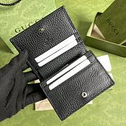 Gucci Black Card Case Wallet Black 456126 Size 11 x 9 x 3 cm - 3