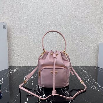 Prada Bucket Bag Light Pink 1N1864 Size 23 × 18 × 12 cm