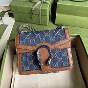 Gucci Dionysus Mini Bag In Blue And Ivory GG Denim 421970 Size 20 x 15.5 x 5 cm - 1